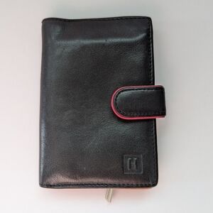 Hexagona Black Cowhide Leather Wallet